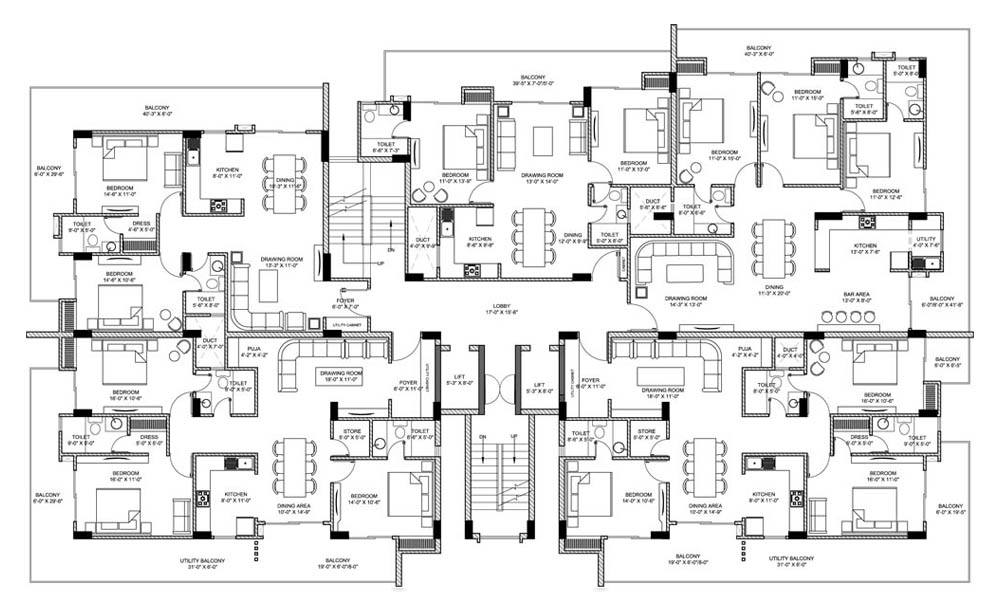 Evara Dehradun - (1st, 3rd, 5th & 7th) FLOOR PLAN